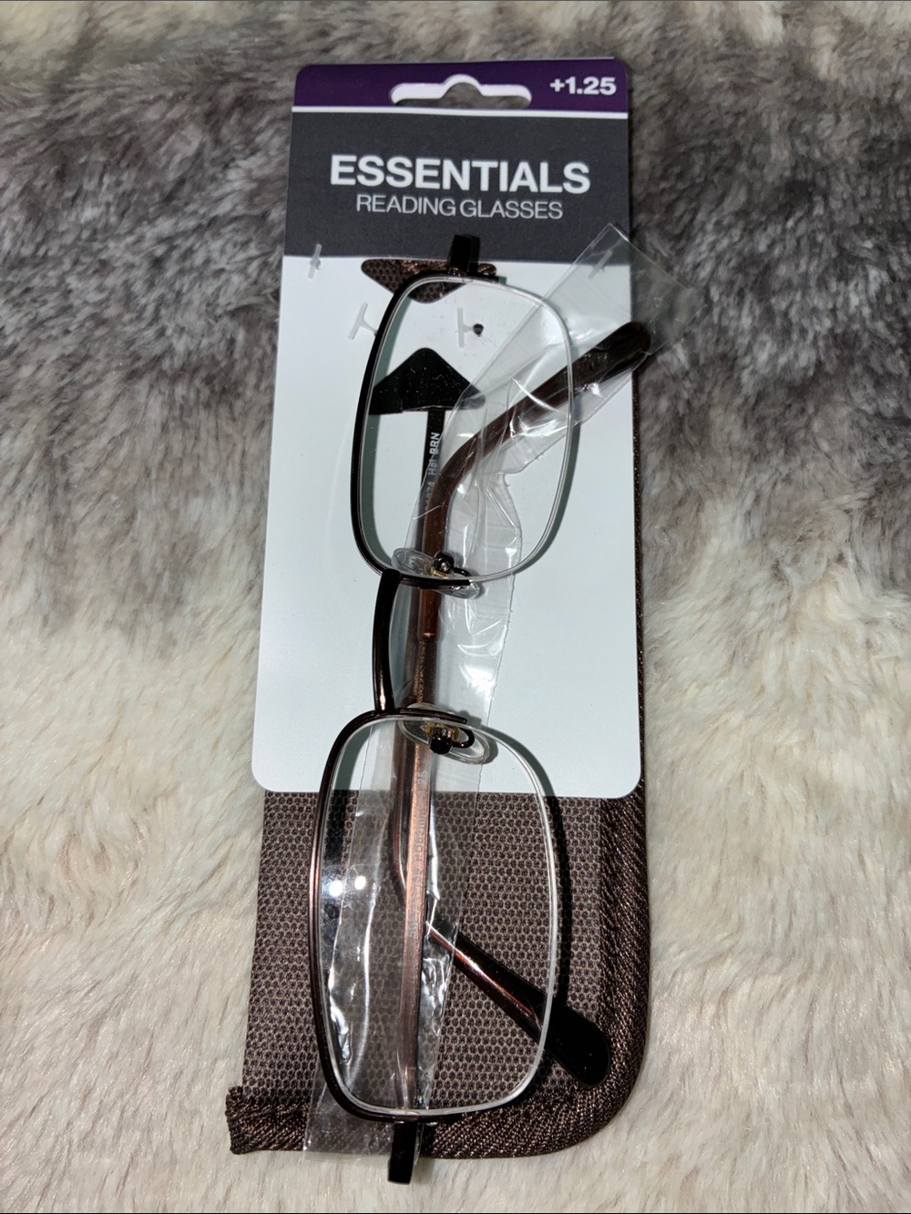 Lightweight Aluminum Reading Glasses +1.25 in brown